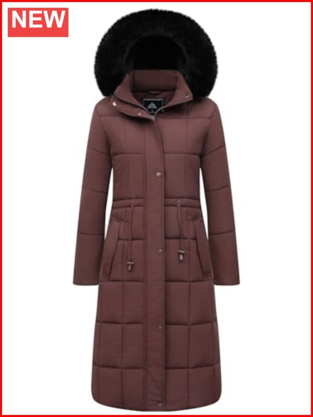 Waterproof Long Parka Winter Coat Detachable Faux Fur Hood Down Alternative
